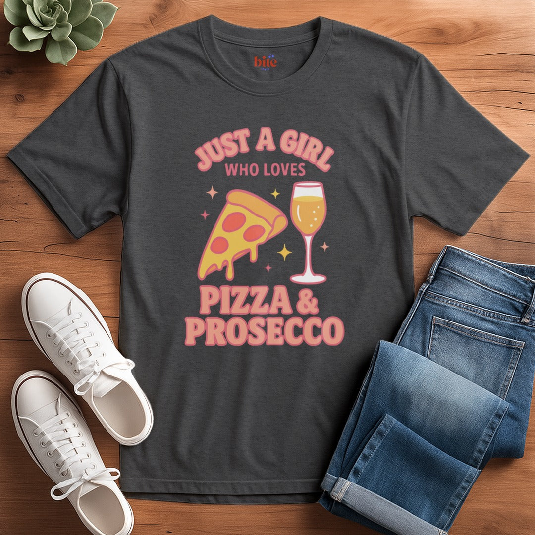 Girl Loves Pizza and Prosecco T-Shirt