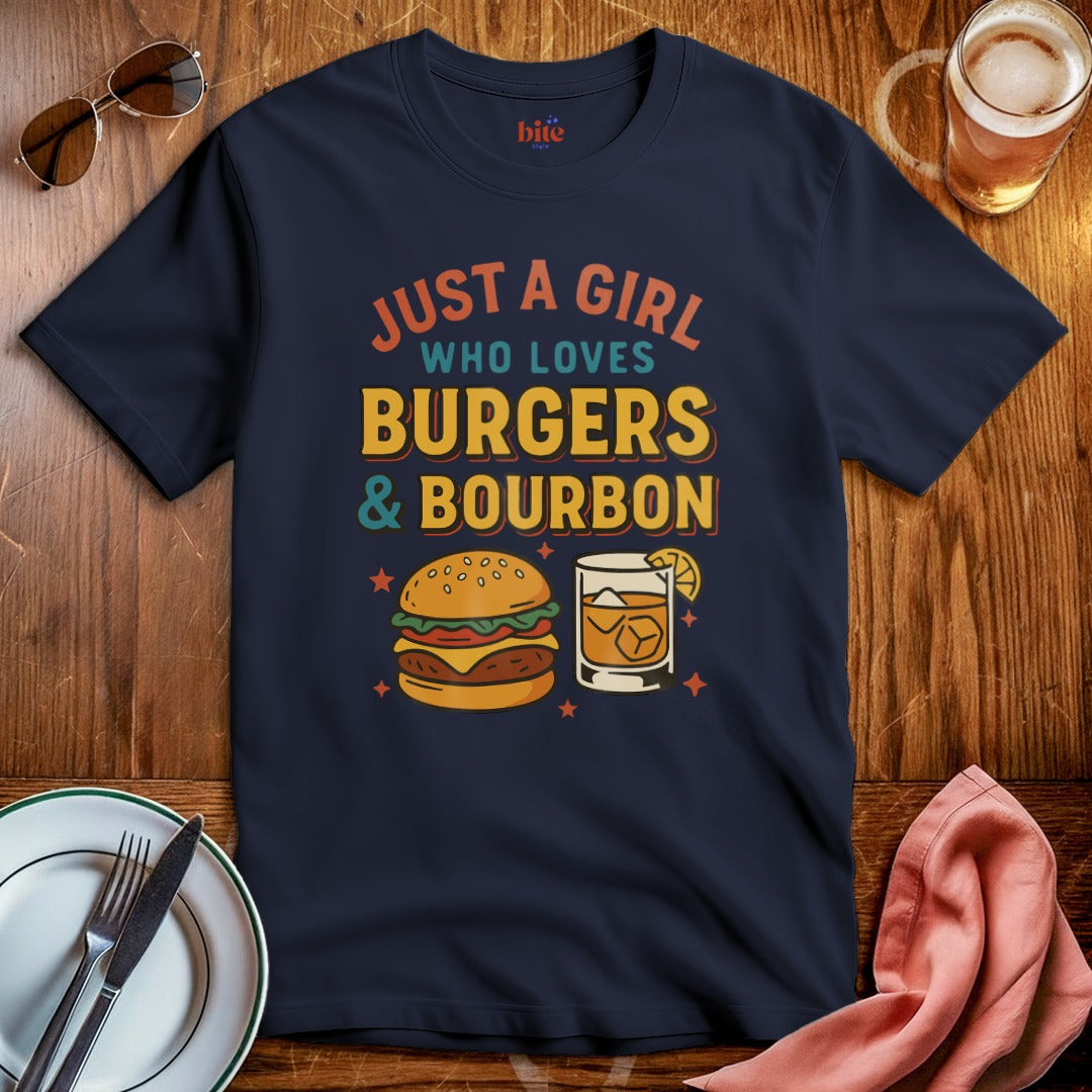 Girl Loves Burgers & Bourbon T-Shirt