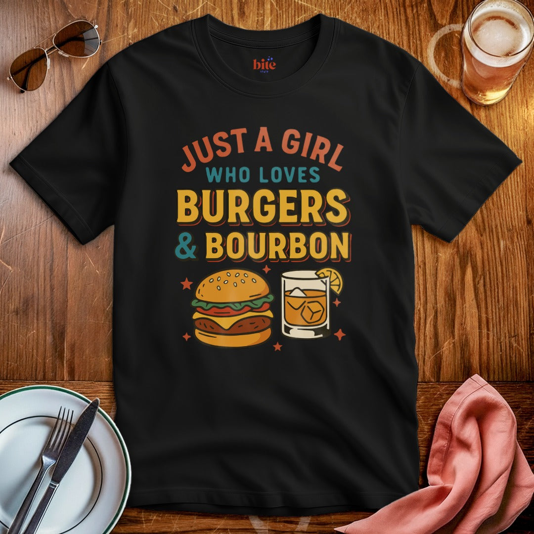 Girl Loves Burgers & Bourbon T-Shirt