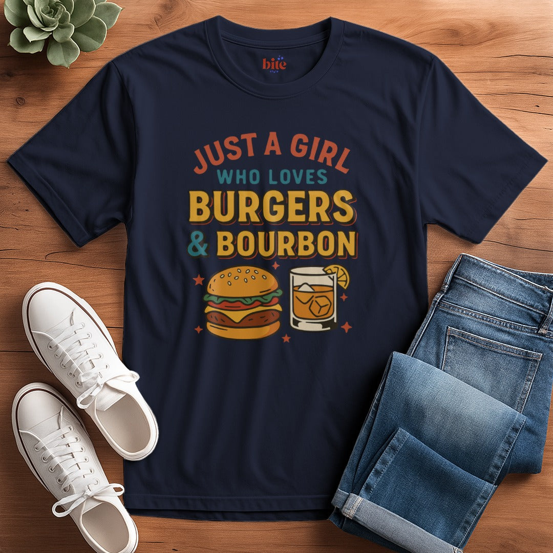 Girl Loves Burgers & Bourbon T-Shirt