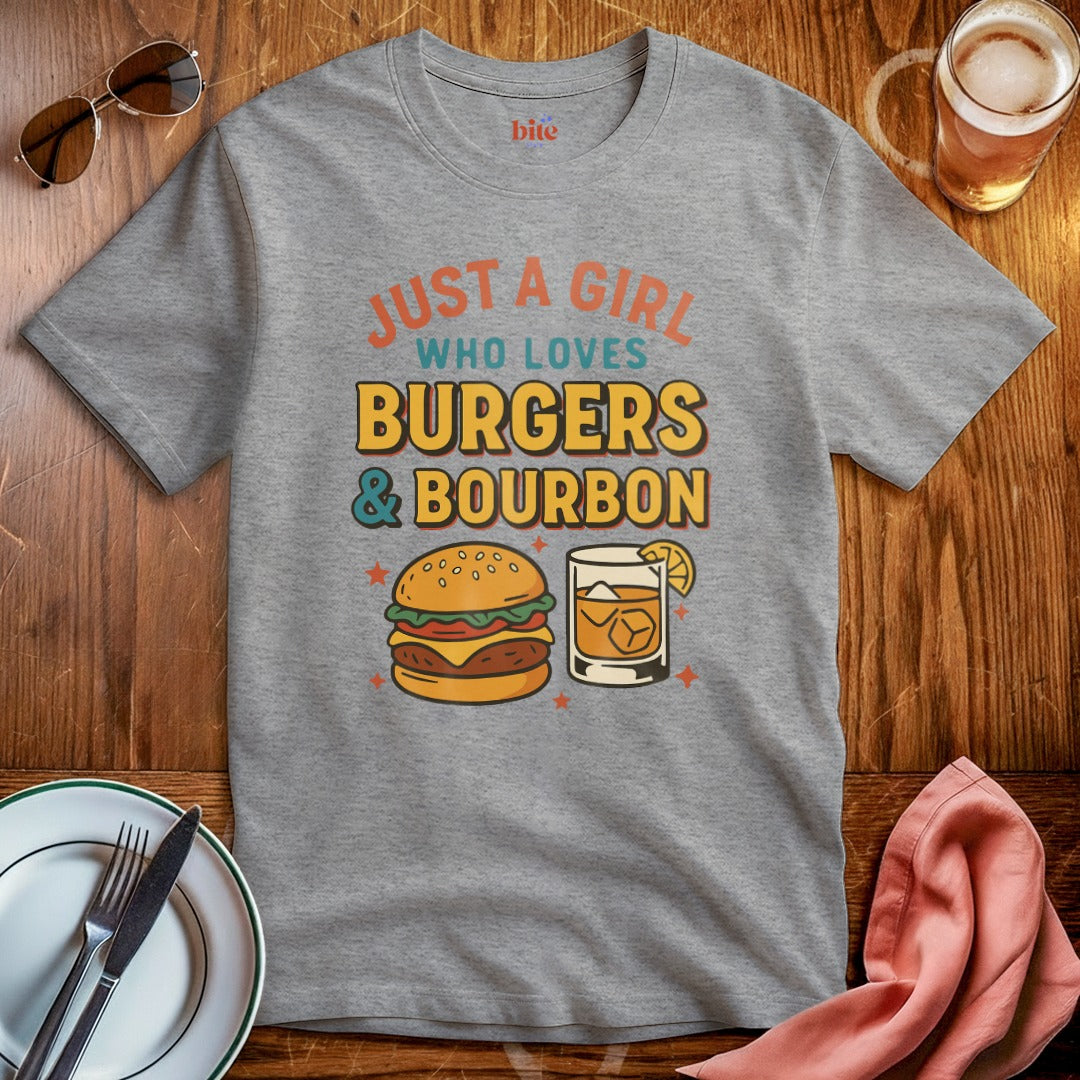 Girl Loves Burgers & Bourbon T-Shirt