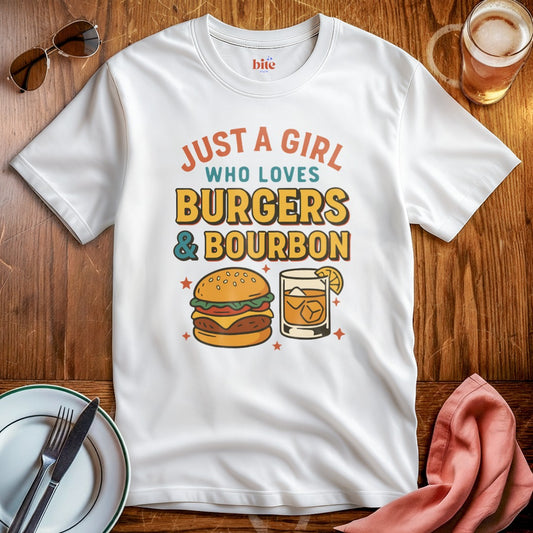 Girl Loves Burgers & Bourbon T-Shirt