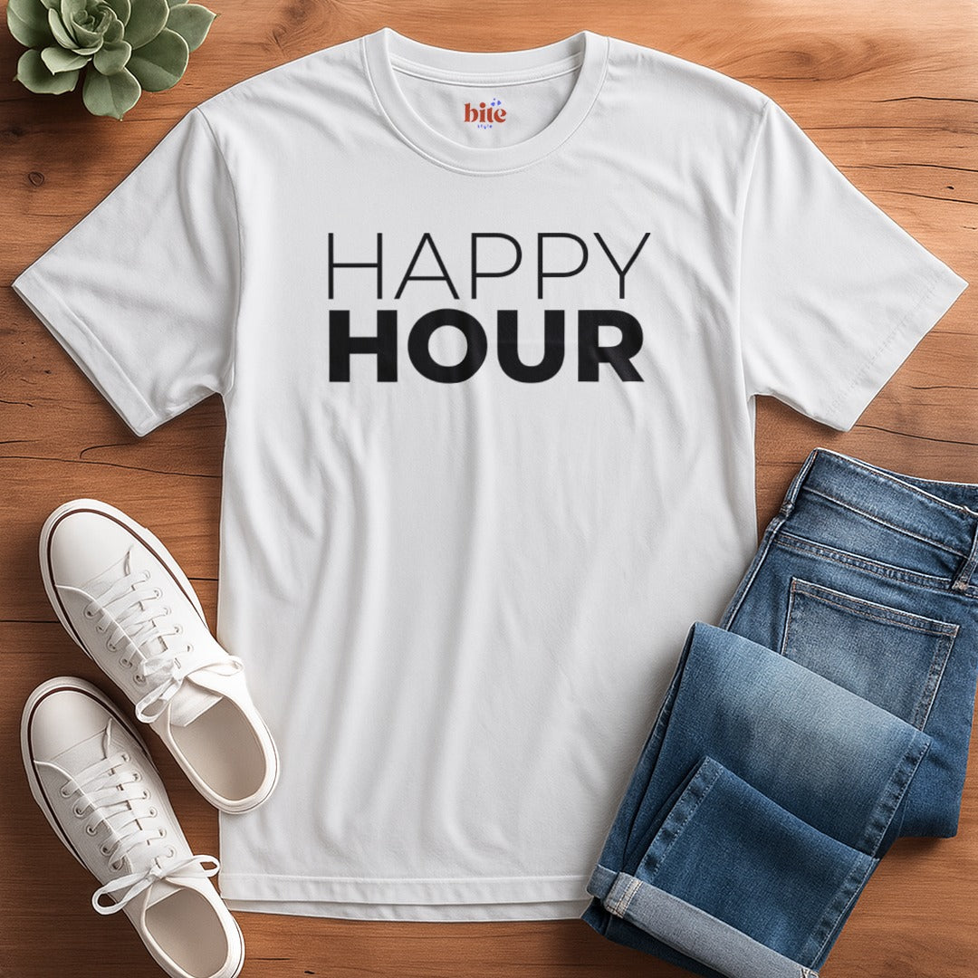 Happy Hour Text T-Shirt